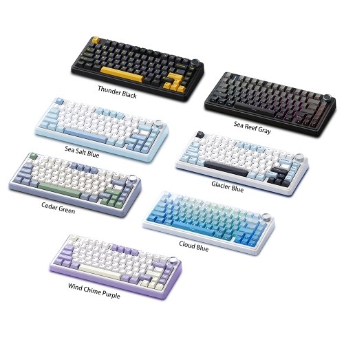 AULA F75 Mechanical Keyboard - Wireless, Gasket Structure, Tri-Mode Connectivity, 80-Key Low-Delay Gaming Keyboard with Light Effect