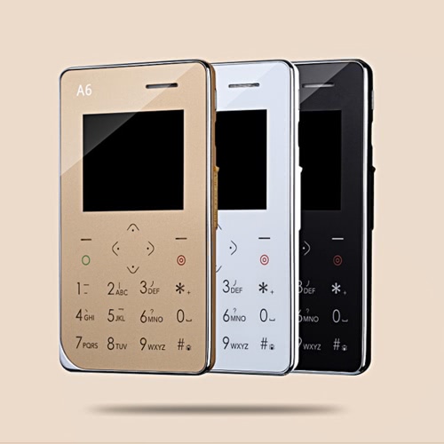 Aiek A6 2G GSM Quad-Band Card Mini Mobile Cell Phone Children Students Phone Pocket Ultra Slim MTK6261D 1.77" OLDE Screen 260MHz 32MB RAM 32MB ROM