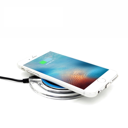 

Беспроводное зарядное устройство Pad Crystal Samsung Apple Iphone Vehicle Transmitter QI standard Прозрачный