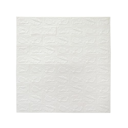 

3D Wall Sticker Self-Adhesive Wall Panels XPE Foam Waterproof White Decal Wallpaper Brick Wall Stickers for Living Room TV Wall and Home Decor