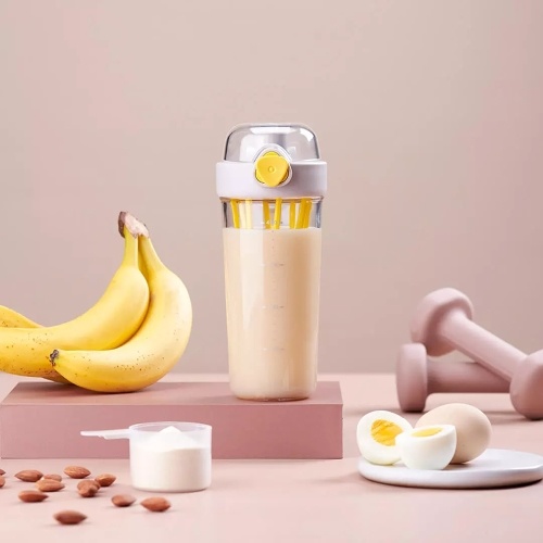 

Funjia Shaker Bottle with Handle 500ml Leak Proof Mixer Cup with Beater Mixing Bottle Perfect for Protein Shakes and Pre Workout