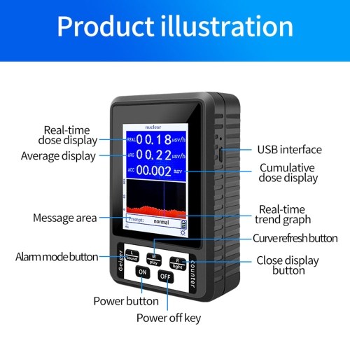 

XR-1 Portable Nuclear Radiation Detector Handheld Personals Geiger Counter