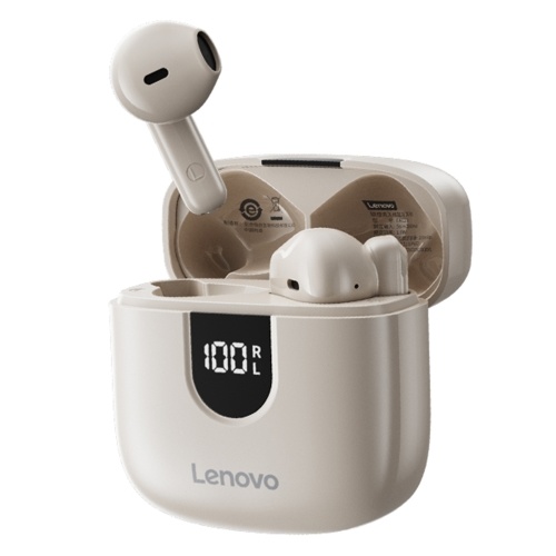 Lenovo EA120 Semi-In-Ear Fones de ouvido sem fio com cancelamento de ruído inteligente BT Fones de ouvido com display LED Modos duplos decodificação de fones de ouvido para jogos esportivos