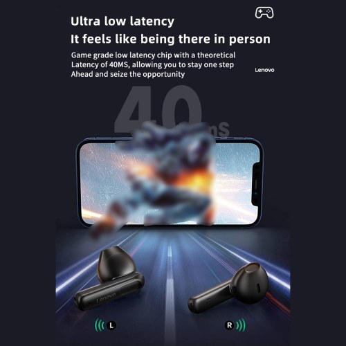 Lenovo EA120 Semi-In-Ear Wireless Earbuds Smart Noise Canceling BT Headphones with LED Display Dual Modes Decoding Sport Gaming Earphones 
