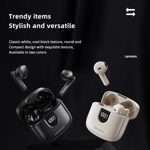 Lenovo EA120 Semi-In-Ear Wireless Earbuds Smart Noise Canceling BT Headphones with LED Display Dual Modes Decoding Sport Gaming Earphones 