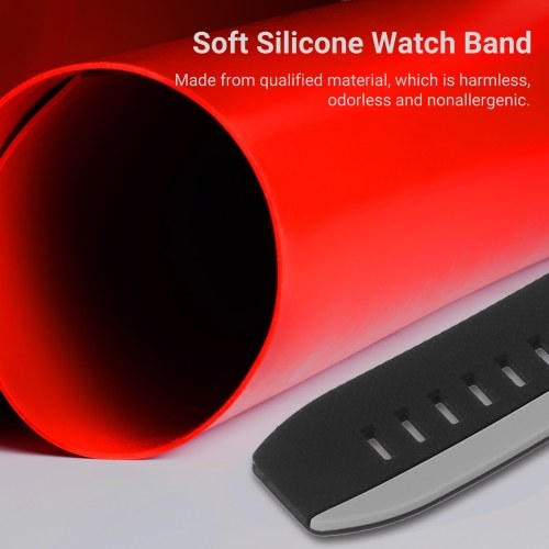 

20mm Watch Band Soft Silicone Quick-Release Strap with Buckle Breathable Watchband Wristband Compatible with 20mm Smart/Traditional Watch