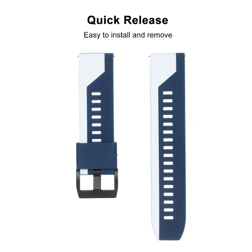 

22mm Watch Band Soft Silicone Quick-Release Strap with Buckle Breathable Watchband Wristband Compatible with 22mm Smart/Traditional Watch