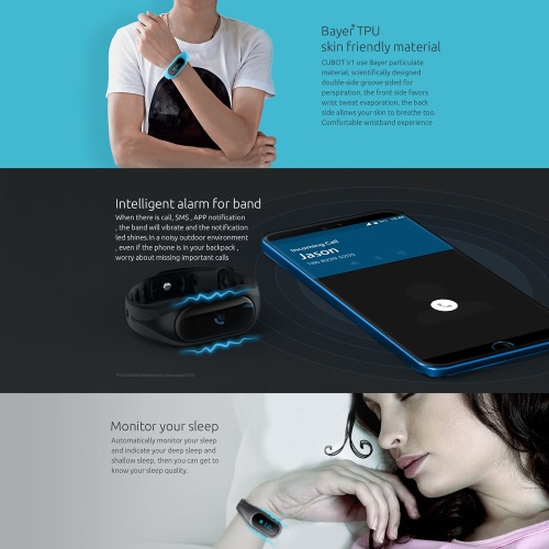 

Cubot V1 Смарт диапазона Спортивный браслет для iPhone 6 6 Plus 6S 6S Plus Android 4.3 IOS 8.0 BT 4.0 или выше Smartphone Screen Display Sleep Monitor Intelligent Alarm Sports Alarm Anti-потерянный