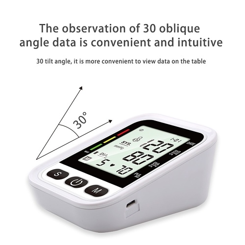 

Arm Electronic Blood Pressure Monitor Portable Sphygmomanometer Heart Rate Alarm with Automatic Digital LCD Display Intelligent Pressurization Voice Broadcast Smart Blood Pressure Device