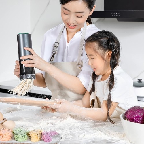 

KRiBEE Handheld Noodle Maker 200g/time Wireless Electric Noodles Machine Noodles Out in 15 seconds Detachable Design 3000mAh Rechargeable Household Automatic Noodles Maker