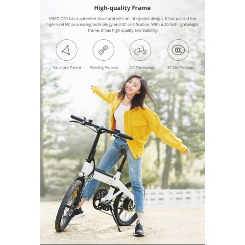 

HIMO C20 20-inch Foldable Electric Bicycle Dual-braking Stylish E-Bike for Adults