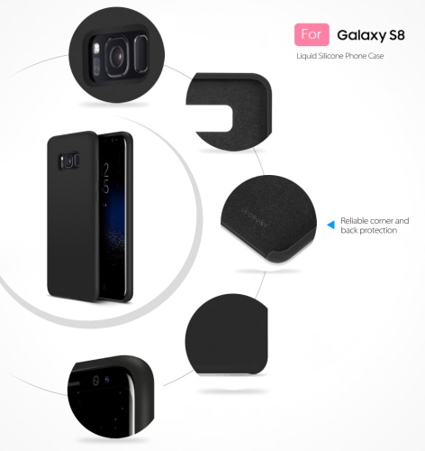

Original docooler Style Liquid Silicone Phone Case Soft Hand-feeling Protective Phone Back Cases Shell Cover for Samsung Galaxy S8