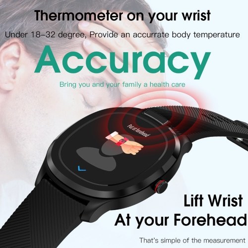

Multi-function Smartwatch Health Monitor for Heart Rate/ECG/Blood Pressure/Blood Oxygen/Body Temperature Multiple Sports Mode Smart Bracelet