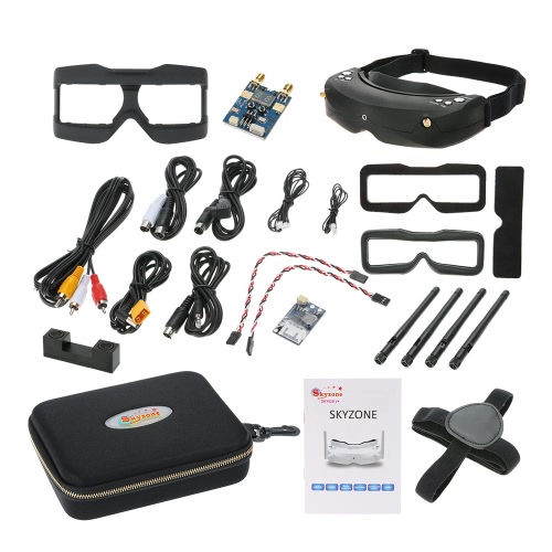 

Skyzone SKY02S V + 3D FPV Goggle / Видео очки со встроенным 3D / 2D-режимом 48CH 5.8G Разнообразный приемник Head Track и камера для RC Quadcopter Air Aerane Photography
