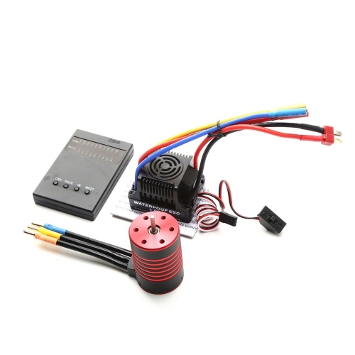 

GTSKYTENRC 3650 Brushless Motor 3100KV Waterproof Motor 60A ESC T Plug Programming Card for 1/10 RC Car Truck