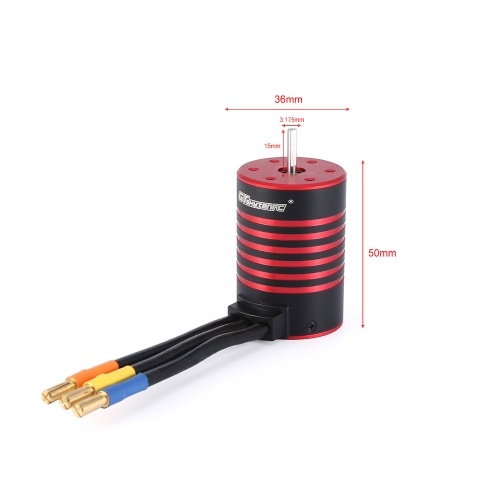 

GTSKYTENRC 3650 Brushless Motor 2300KV Waterproof Motor 60A ESC T Plug Programming Card for 1/10 RC Car Truck