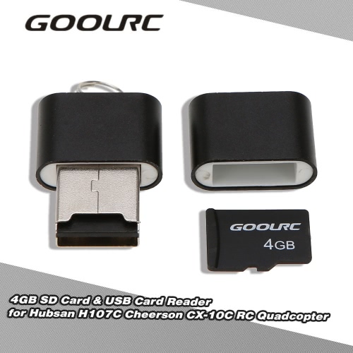 

GoolRC 4GB Micro SD Card Portable Storage Chip with USB Card Reader Combo for Hubsan H107C Cheerson CX-10C RC Quadcopter