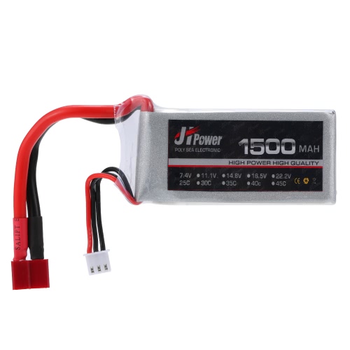 

JHpower 7.4V 1500mAh 25C 2S Li-Po аккумулятор с T-штепсельной вилкой для RC Drone Airplane Car Truck