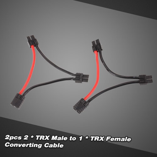 

2pcs Serial 2 Battery Harness 2 Male to 1 Female Series Adapter Cable Plug for Traxxas RC Car