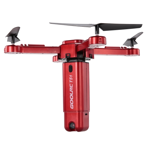 

Оригинальная видеокамера GoolRC T51 Rocket 360 2.4G 720P Wifi FPV 360 градусов Панорамная аэрофотосъемка Высота над уровнем моря Складная RC Drone
