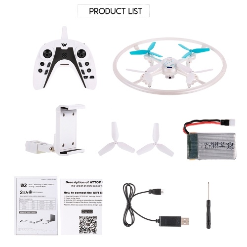 

W3 0,3-мегапиксельная камера Wifi FPV LED Light Drone Высота Hold G-сенсор One Key Return RC Quadcopter