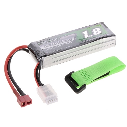 11.1V 1800mAh 30C 3S Rechargeable Li-Po Battery with T Plug for RC Racing Drone Quadcopter Helicopter Airplane Car Truck