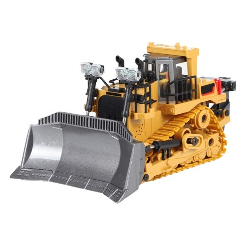 BC1031 Alloy Remote Control Bulldozer 1/24 RC Car 2.4Ghz 9 Channel Dozer Front Loader Toy with Light and Sound Kids Toy for Boys Children