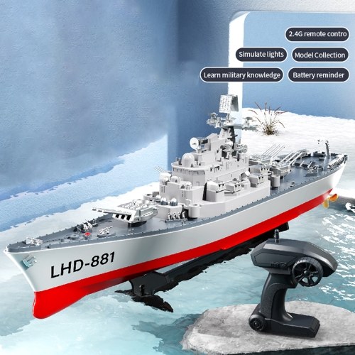 2.4GHz Remote Control Battleship Remote Control Boat Large Size Ship Low Battery Alarm /off Water Power Outage Simulated Lighting 