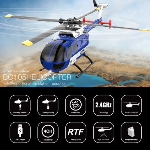 RC ERA C186MAX 2.4G 4CH 6-Axis Gyro Optical Flow Localization Altitude Hold Single Propeller RC Helicopter
