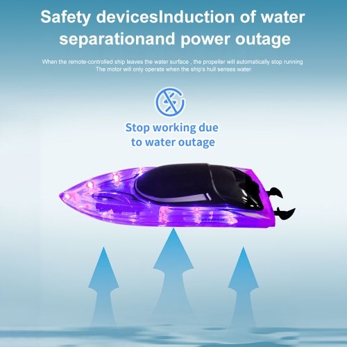 2.4GHz High Speed Remote Control Speedboat for Pool and Lake Electric Boat Toy with LED Light 