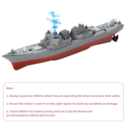 2.4G Remote Control Boat Waterproof High-Speed Simulation Ship Warship Model Rechargeable Mini Battleship Toy 