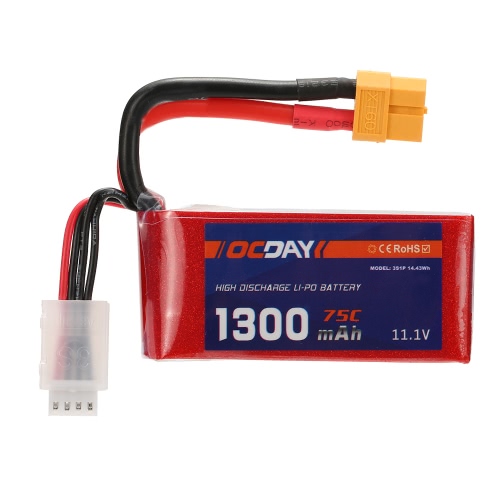 

OCDAY 11.1V 1300mAh 75C 3S Высоковольтная батарея LiPo с разъемом XT60 для RC 150-280 Racing Quadcopter QAV180 QAV250 ZMR250 Drone