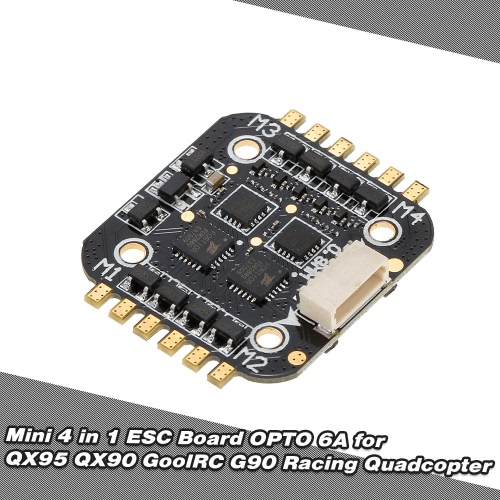 

Mini 4 in 1 ESC BLHeli_S OPTO 6A Supports Oneshot125 Multishot DSHOT SBUS PPM DSM2 DSMX for FPV Quadcopter