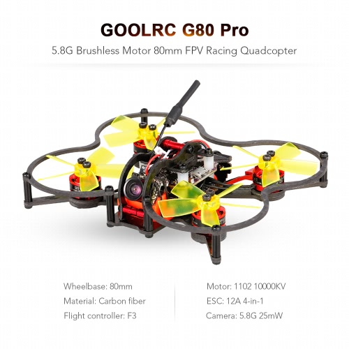

GoolRC G80 Pro 80mm 5.8G 48CH Micro FPV Racing Drone Brushless Motor Quadcopter F3 Flight Controller ARF
