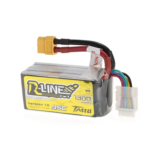 

ACE TATTU 1300mAh 14.8V 95C 4S1P 4S Аккумулятор Lipo с разъемом для подключения XT60 для FPV Racing Drone