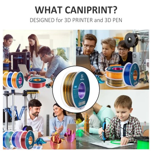 Geeetech PLA Filament Silk Tri-Color for 3D Printer 1.75mm Dimensional Accuracy +/- 0.03mm 3D Printing Material Spool for Most FDM 3D Printers 1kg (2.2 lbs) - (Purple+Gold+Black )