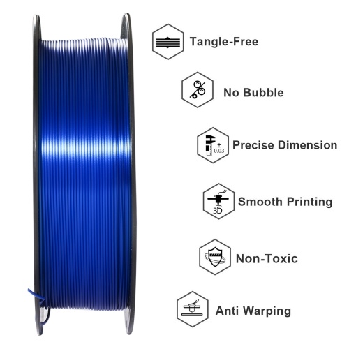 Geeetech Silk PLA Filament for 3D Printer 1.75mm Dimensional Accuracy +/- 0.03mm High Quality 3D Printing Material 1kg Spool (2.2 lbs)