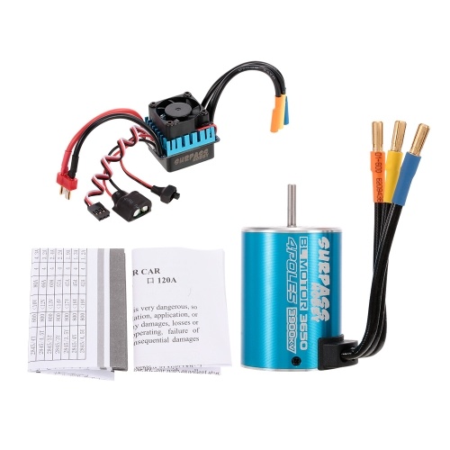 

SURPASS HOBBY 3650 3900KV Бессенсорный бесщеточный двигатель и 60A Бесщеточный ESC для 1/10 RC Автомобильный грузовик