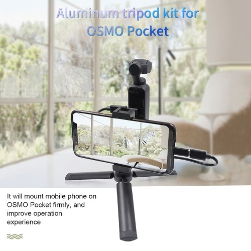 STARTRC OSMO Pocket Handheld Teléfono móvil Soporte de trípode de aluminio Soporte de expansión con cable USB para DJI OSMO Pocket Adecuado para el teléfono con sistema Android
