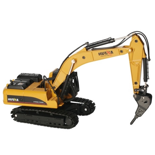 HUINA 1711 Drill Excavator Modelo 1/50 Drill Excavator Truck Engenharia Carro Veículo Construção Braço flexível Estação de trabalho 360 ° Rotação