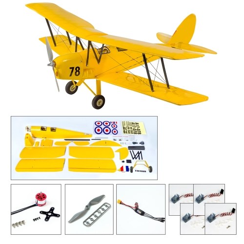 

RC Airplane Wood Aircraft 800mm Wingspan Outdoor Flight Toys for Kids Boys DIY Assembly Model PNP Version with Motor ESC Servo Propeller