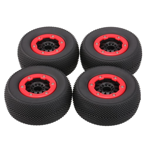 4Pcs AUSTAR AX-3008 High Performance 108mm 1/10 Scale Tires with Wheel Rim for 1/10 Short Racing Truck RC Car