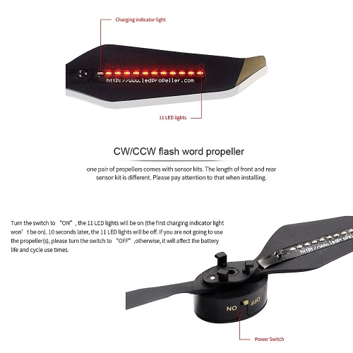 

1Pair STARTRC LED Light Flash Word Propellers CW/CCW for DJI Mavic Pro Platinum