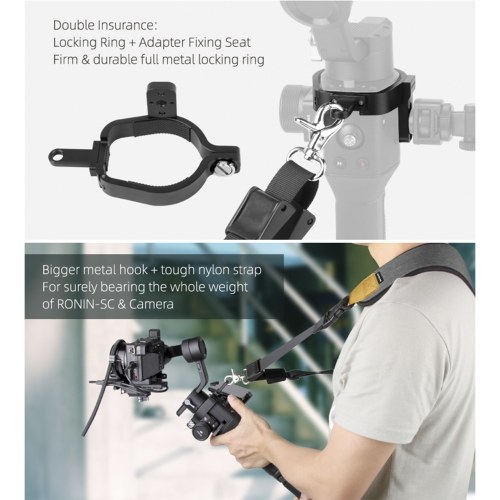 Sunnylife Lanyard Shoulder Strap with Locking Ring Compatible for DJI Ronin-SC