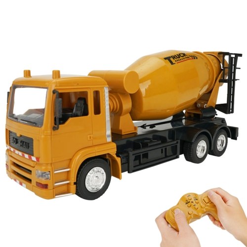 

3825 1:24 2.4G 10CH RC Mixer Truck Construction Engineering Vehicles with One Key Demonstration Music Simulation Sound Educational RC Truck Toys