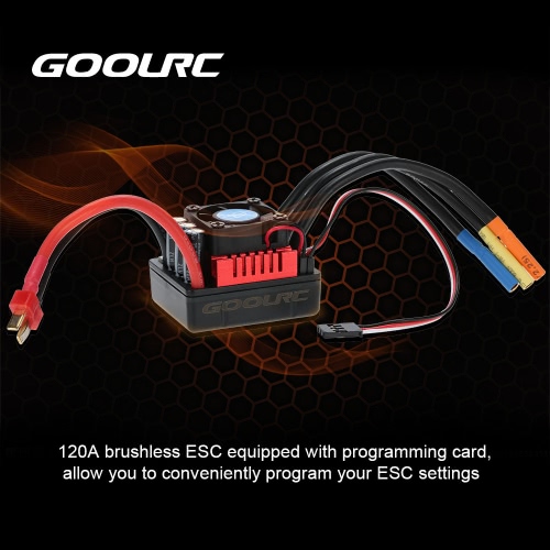 

GoolRC S-120A Brushless ESC with 6.1V/3A SBEC & Programming Card for 1/8 RC Car