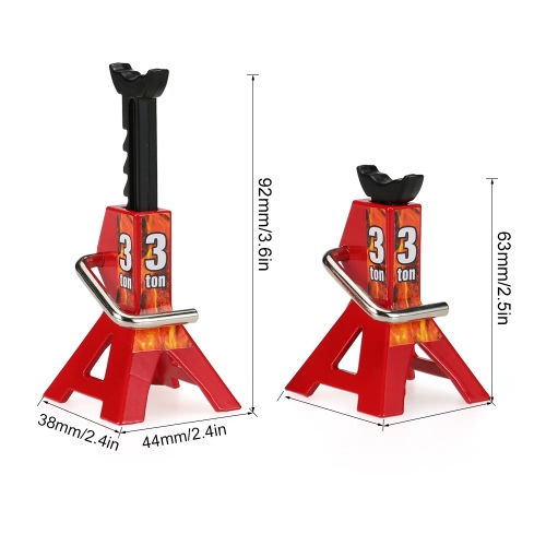 

2 Pcs 3 TON Scale Adjustable Height Metal Jack Stand Repairing Tool for 1/10 Suitable for 1/10 RC4WD D90 SCX10 Rock Crawler RC Car