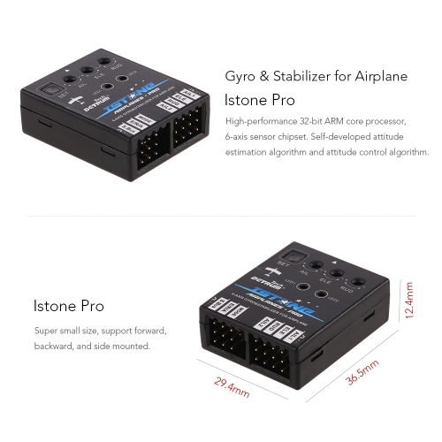 

Original Dynam DETRUM Istone Pro 6-Axis Gyro & Stabilizer with Auto Balance Mode 4 Flight Modes for RC Airplane Fixed-wing Aircraft