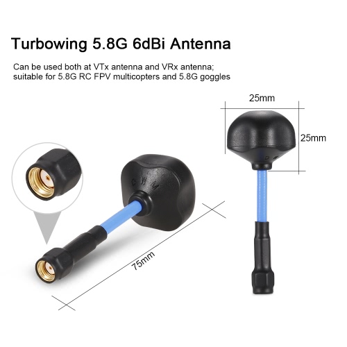 

2pcs Turbowing 5.8G 6dBi Mini Mushroom Antenna VTx/VRx RP-SMA for VR Goggles QAV250 210 Racing Drone Quadcopter