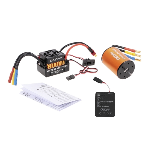 Ocday wasserdichte 60a bürstenlosen Auto elektronische Drehzahlregelung esc + b3650 3900kv 4p Sensorless Brushless Motor + Programmierung Board